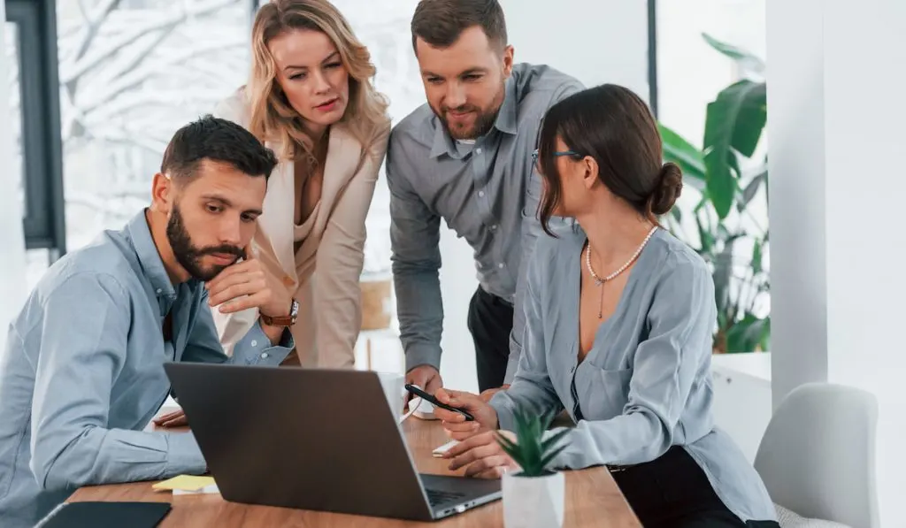 Multiethnic business people working together in the office