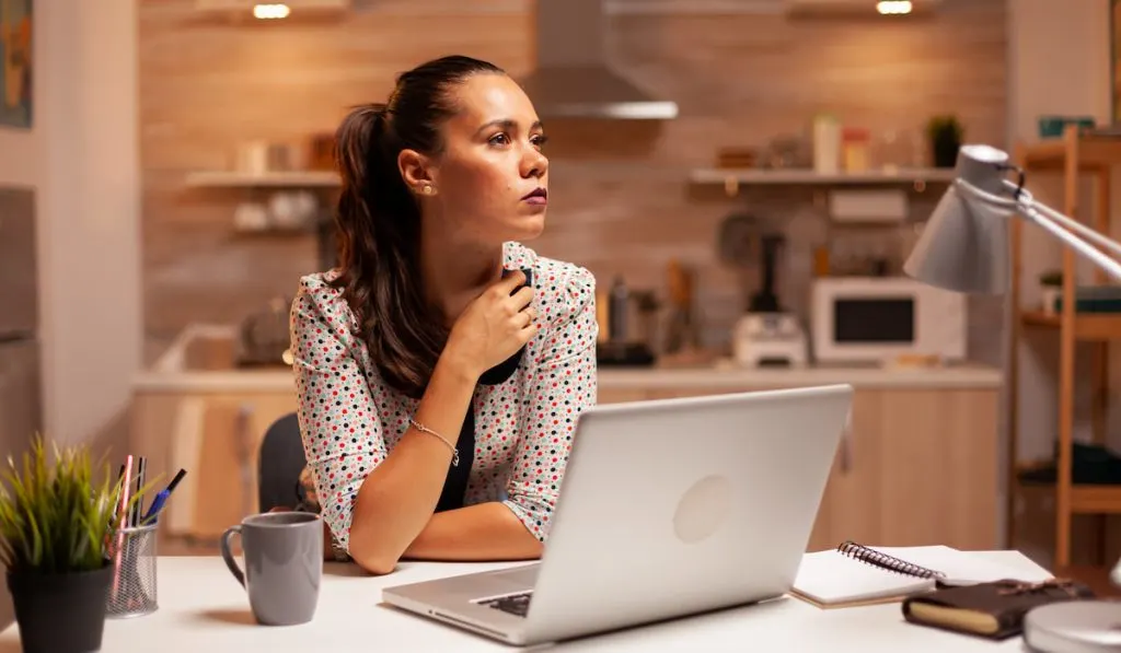 Woman thinking about her career