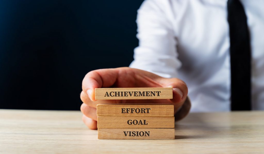 Words for success - Vision, Goal, Effort and Achievement 